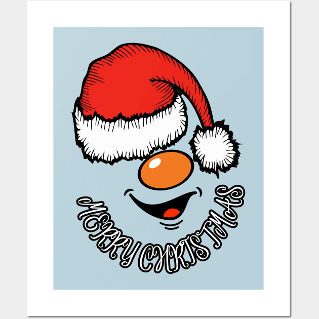 Funny Merry Christmas Santa magic is in the beard Wall Art by Shean Fritts 